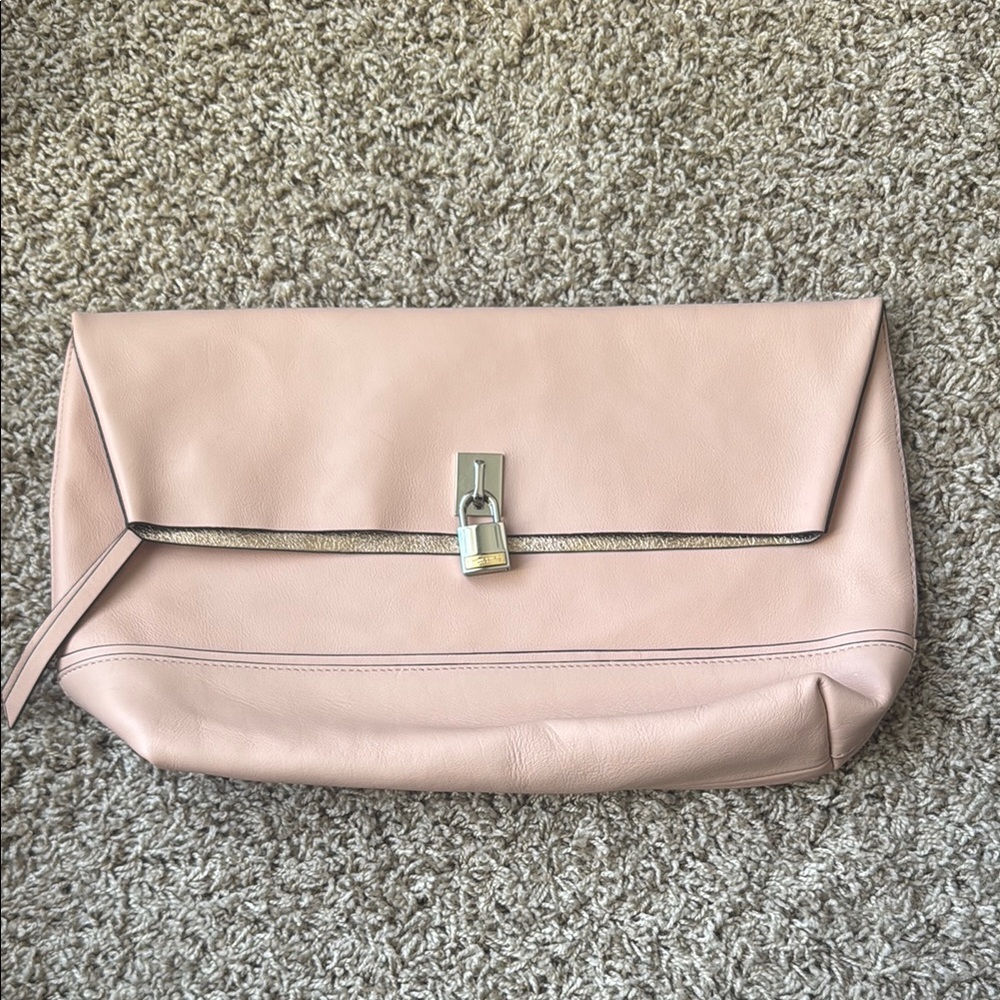 Henri Bendel Pink Leather Wristlet Clutch